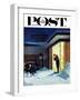 "Late for Party Due to Snow," Saturday Evening Post Cover, January 27, 1962-George Hughes-Framed Giclee Print