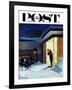 "Late for Party Due to Snow," Saturday Evening Post Cover, January 27, 1962-George Hughes-Framed Giclee Print