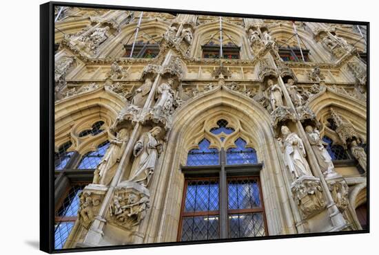 Late Gothic Town Hall at Grote Markt Square, Leuven, Brabant, Belgium, Europe-Hans-Peter Merten-Framed Stretched Canvas