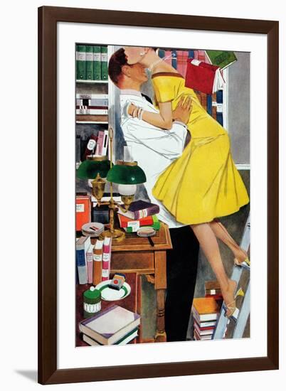 Late in Love - Saturday Evening Post "Leading Ladies", November 22, 1958 pg.30-Fritz Willis-Framed Giclee Print