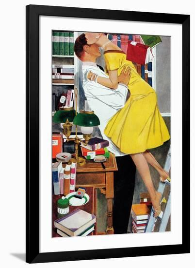 Late in Love - Saturday Evening Post "Leading Ladies", November 22, 1958 pg.30-Fritz Willis-Framed Giclee Print