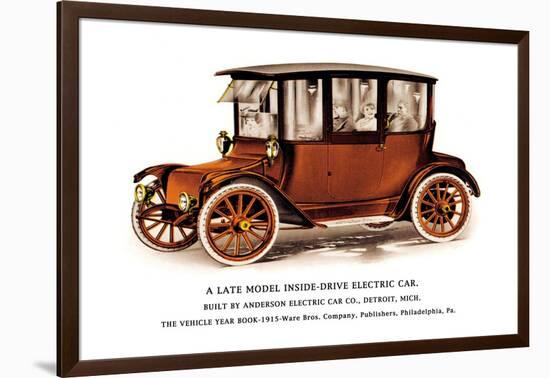 Late Model Inside-Drive Electric Car-null-Framed Art Print