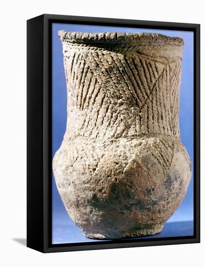 Late Neolithic/Early Bronze Age Ceramic Beaker, European, C4000 Bc-null-Framed Stretched Canvas