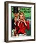 "Late Night Snack," Saturday Evening Post Cover, March 22, 1941-John LaGatta-Framed Giclee Print