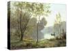 Late Summer Afternoon on the Lake-Albert Gabriel Rigolot-Stretched Canvas