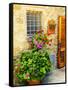 Late Summer in the Tuscan Village of Volpaia, Tuscany, Italy-Richard Duval-Framed Stretched Canvas