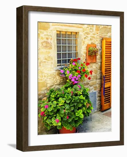 Late Summer in the Tuscan Village of Volpaia, Tuscany, Italy-Richard Duval-Framed Photographic Print