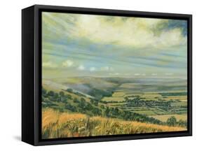 Late Summer on the Downs at Poynings, 1995-Margaret Hartnett-Framed Stretched Canvas