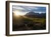 Late Sunrays Breaking Through the Clouds before the Towers of the Torres Del Paine National Park-Michael Runkel-Framed Photographic Print