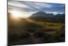 Late Sunrays Breaking Through the Clouds before the Towers of the Torres Del Paine National Park-Michael Runkel-Mounted Photographic Print