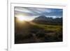 Late Sunrays Breaking Through the Clouds before the Towers of the Torres Del Paine National Park-Michael Runkel-Framed Photographic Print