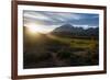 Late Sunrays Breaking Through the Clouds before the Towers of the Torres Del Paine National Park-Michael Runkel-Framed Photographic Print