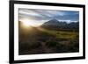 Late Sunrays Breaking Through the Clouds before the Towers of the Torres Del Paine National Park-Michael Runkel-Framed Photographic Print