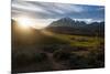 Late Sunrays Breaking Through the Clouds before the Towers of the Torres Del Paine National Park-Michael Runkel-Mounted Photographic Print