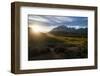 Late Sunrays Breaking Through the Clouds before the Towers of the Torres Del Paine National Park-Michael Runkel-Framed Photographic Print