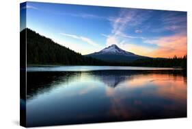 Late Sunset Reflection and Clouds at Trillium Lake, Mount Hood Oregon-Vincent James-Stretched Canvas
