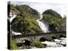 Latefossen Waterfall Near Odda, Hordaland, Norway, Scandinavia, Europe-Hans Peter Merten-Stretched Canvas