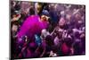 Lathmar Holi Celebrations in Bankei Bihari Temple, Vrindavan, Braj, Uttar Pradesh, India, Asia-Ben Pipe-Mounted Premium Photographic Print