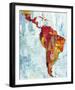 Latin America Map-Paul Duncan-Framed Giclee Print