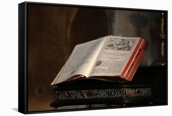 Latin Bible, Saint Salvators Cathedral, Bruges, West Flanders, Belgium, Europe-Godong-Framed Stretched Canvas