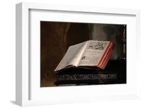 Latin Bible, Saint Salvators Cathedral, Bruges, West Flanders, Belgium, Europe-Godong-Framed Photographic Print