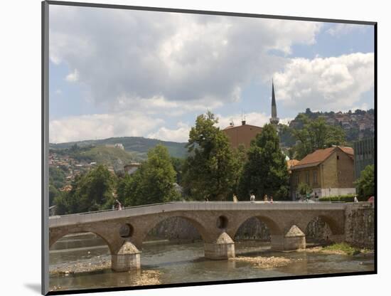 Latin Bridge (Latinska Cuprija), Across the River Miljacka, Sarajevo, Bosnia, Bosnia-Herzegovina-Graham Lawrence-Mounted Photographic Print