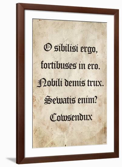 Latin Joke (Cowsendux)-null-Framed Art Print