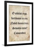 Latin Joke (Cowsendux)-null-Framed Art Print