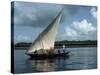 Latine Rig Fishing Boat, Kenya, East Africa, Africa-null-Stretched Canvas