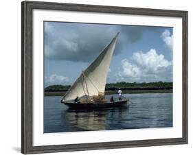 Latine Rig Fishing Boat, Kenya, East Africa, Africa-null-Framed Photographic Print