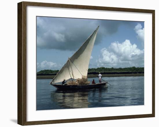 Latine Rig Fishing Boat, Kenya, East Africa, Africa-null-Framed Photographic Print