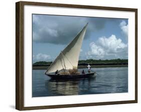 Latine Rig Fishing Boat, Kenya, East Africa, Africa-null-Framed Photographic Print