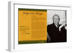 Latino Writers - Jorge Luis Borges-null-Framed Art Print