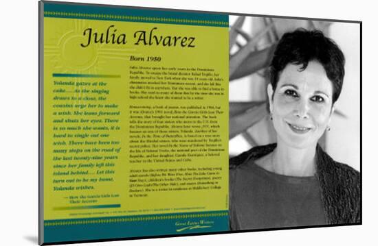 Latino Writers - Julia Alvarez-null-Mounted Art Print