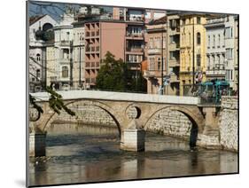 Latinska Cuprija (Latin Bridge) over Miljacka River, Place of Murder of Archduke Ferdinand, Sarajev-Emanuele Ciccomartino-Mounted Photographic Print