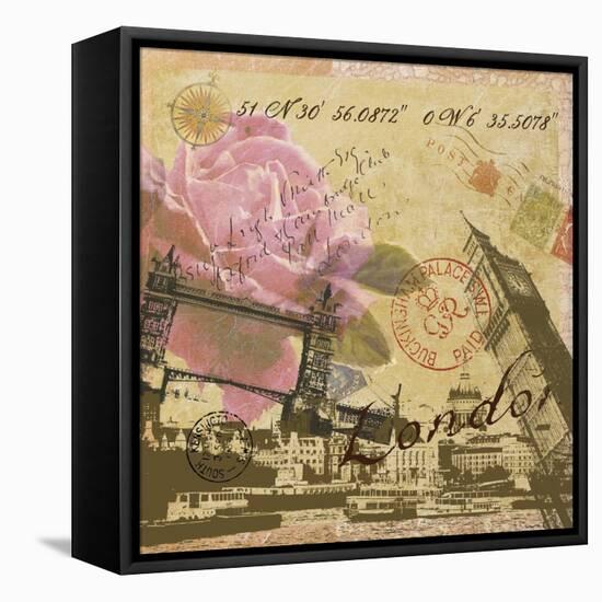 Latitude and Longitude Travel to London-null-Framed Stretched Canvas