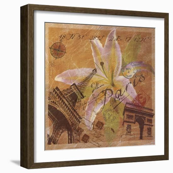 Latitude and Longitude Travel to Paris-null-Framed Giclee Print