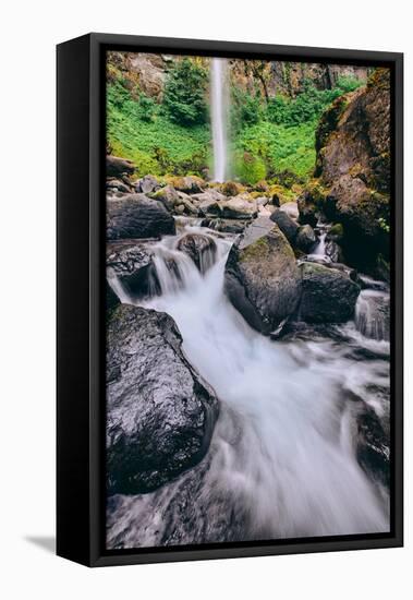 Latourell Falls Detail, Columbia River Gorge, Oregon-Vincent James-Framed Stretched Canvas