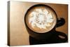Latte Art, Designs Drawn with Steamed Milk in Hot Fresh Rich Coffee in a Ceramic Coffee Cup.-mikeledray-Stretched Canvas