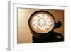 Latte Art, Designs Drawn with Steamed Milk in Hot Fresh Rich Coffee in a Ceramic Coffee Cup.-mikeledray-Framed Art Print