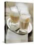 Latte Macchiato on a Tray-null-Stretched Canvas