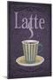 Latte Sign-Lantern Press-Mounted Art Print