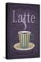 Latte Sign-Lantern Press-Stretched Canvas