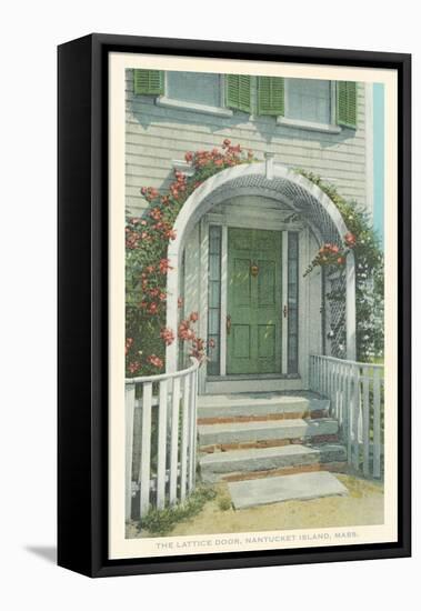 Lattice Door, Nantucket, Massachusetts-null-Framed Stretched Canvas