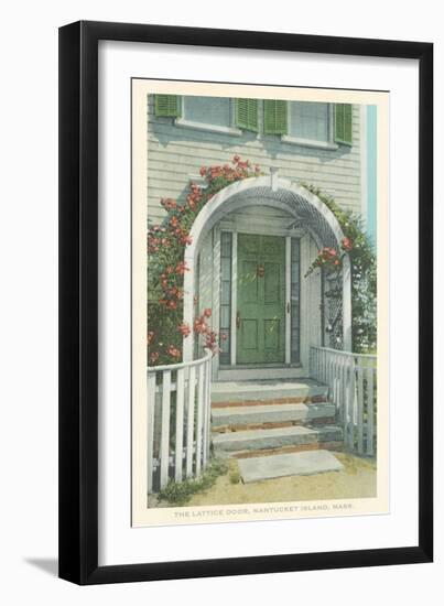 Lattice Door, Nantucket, Massachusetts-null-Framed Art Print