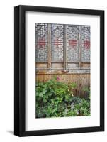 Latticed windows of an old house on Ziyang street in the old town, Linhai, Zhejiang Province, China-Keren Su-Framed Photographic Print