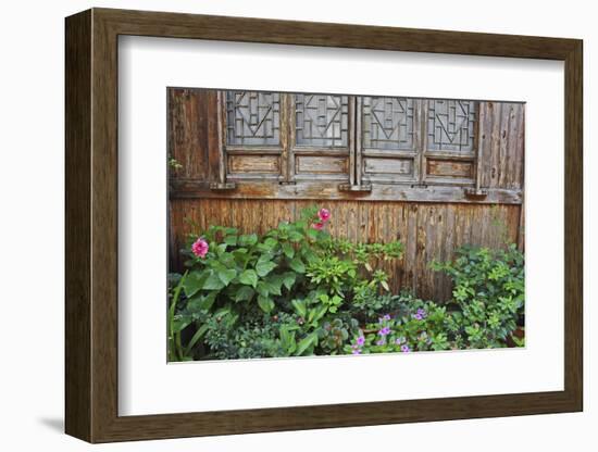 Latticed windows of an old house on Ziyang street in the old town, Linhai, Zhejiang Province, China-Keren Su-Framed Photographic Print