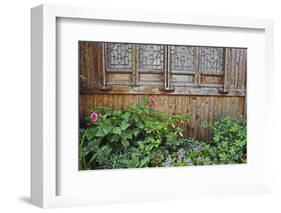 Latticed windows of an old house on Ziyang street in the old town, Linhai, Zhejiang Province, China-Keren Su-Framed Photographic Print