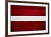 Latvia Flag Design with Wood Patterning - Flags of the World Series-Philippe Hugonnard-Framed Art Print