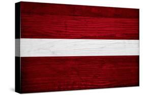 Latvia Flag Design with Wood Patterning - Flags of the World Series-Philippe Hugonnard-Stretched Canvas